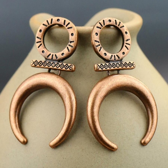 Anthropologie Jewelry - Western Boho Moon Earring, Crescent Moon earring , lunar eclipse,
